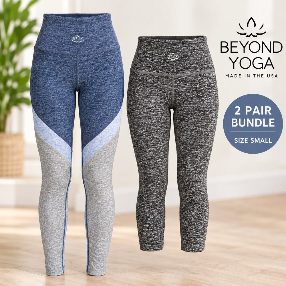 Beyond Yoga Leggings Bundle 2 Pair Women’s Small High Rise Made USA Yoga
